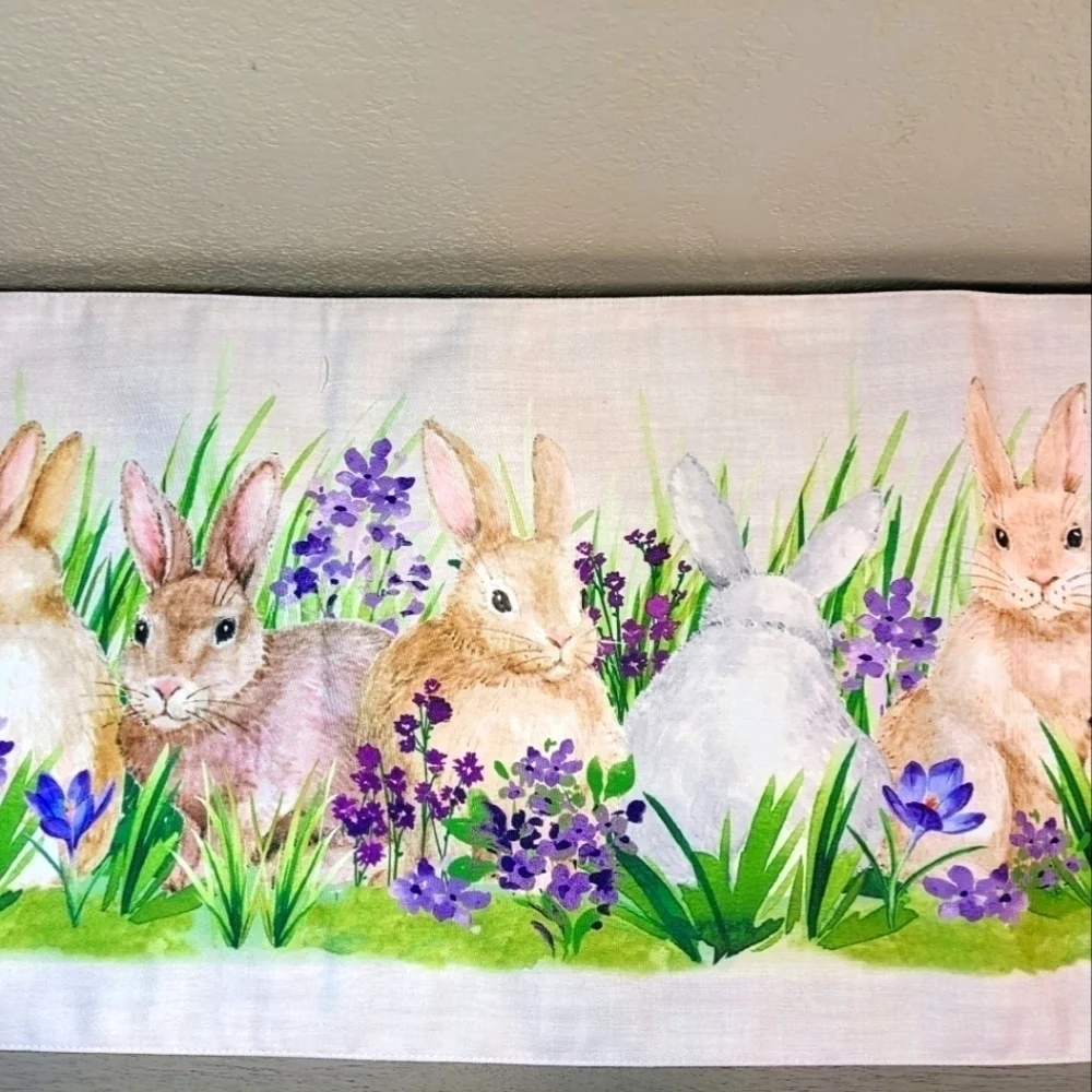 Bunnies in Flowers Table Runner by Isaac Mizrahi, New York